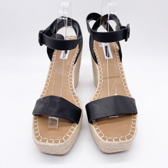 Steve Madden Women's Upstage Espadrille Wedge Sandals Black Size 10M - Picture 6 of 7